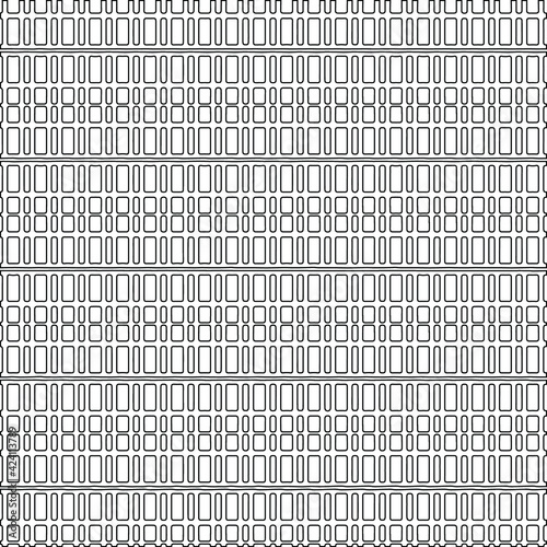  Geometric vector pattern with triangular elements. Seamless abstract ornament for wallpapers and backgrounds. Black and white colors. 