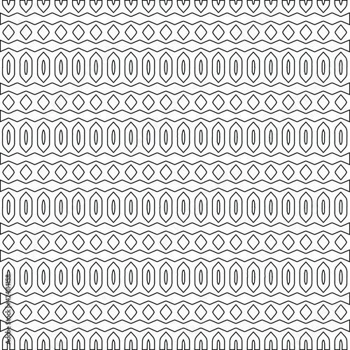  Geometric vector pattern with triangular elements. Seamless abstract ornament for wallpapers and backgrounds. Black and white colors. 