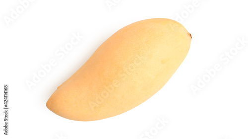 Yellow ripe mango ( Nam Dok Mai) of Thailand isolated on white background.