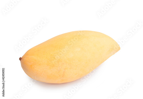 Yellow ripe mango ( Nam Dok Mai) of Thailand isolated on white background.