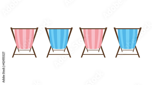 Beach lounger icon flat style on white background. Vector illustration vocation holiday 