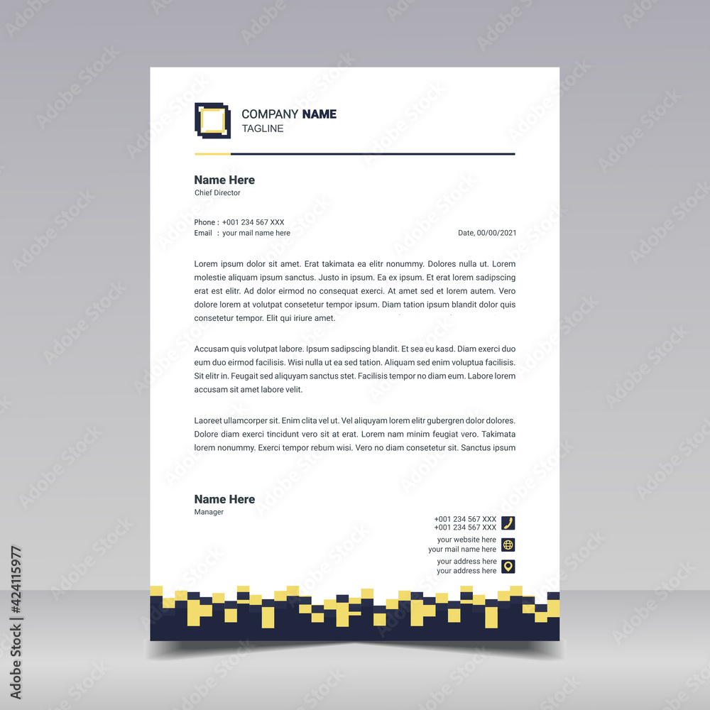 Letterhead design template. Modern, creative, clean, business style letterhead design templates for company project. Illustration vector