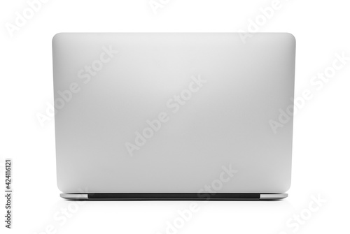 The back view of the new laptop on white background, including clipping path