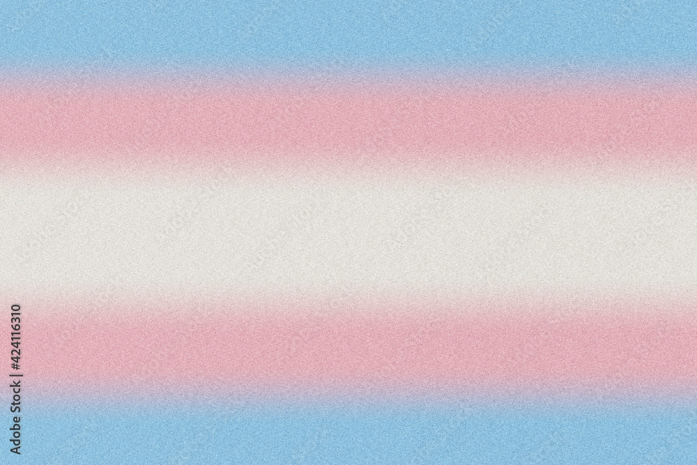 Noise gradient. Nostalgia, vintage, retro 70s, 80s style. Abstract background. Grainy texture. Trans, transgender pride flag. Wall, wallpaper, template, print. White, pink, blue, beige colors - obrazy, fototapety, plakaty 
