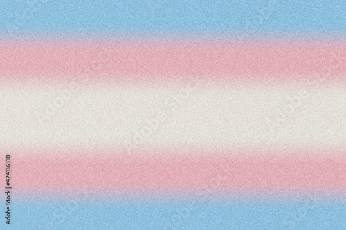 Noise gradient. Nostalgia, vintage, retro 70s, 80s style. Abstract background. Grainy texture. Trans, transgender pride flag. Wall, wallpaper, template, print. White, pink, blue, beige colors photo