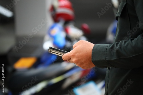 close up of a person using a mobile phone