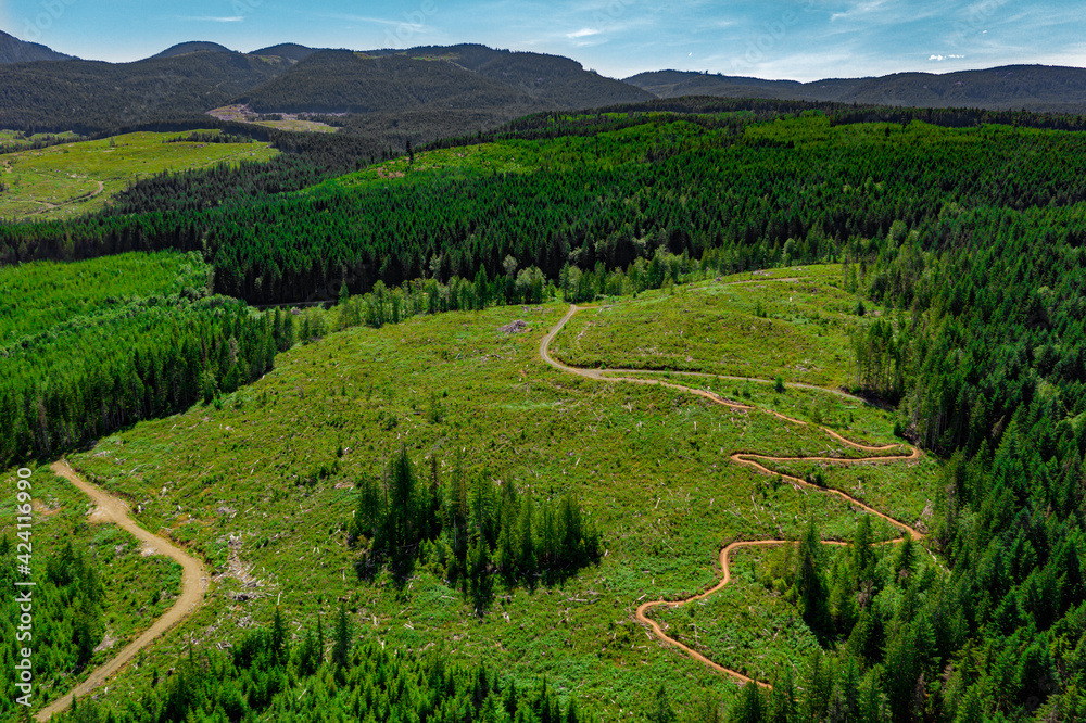 mountain hiking and biking trail