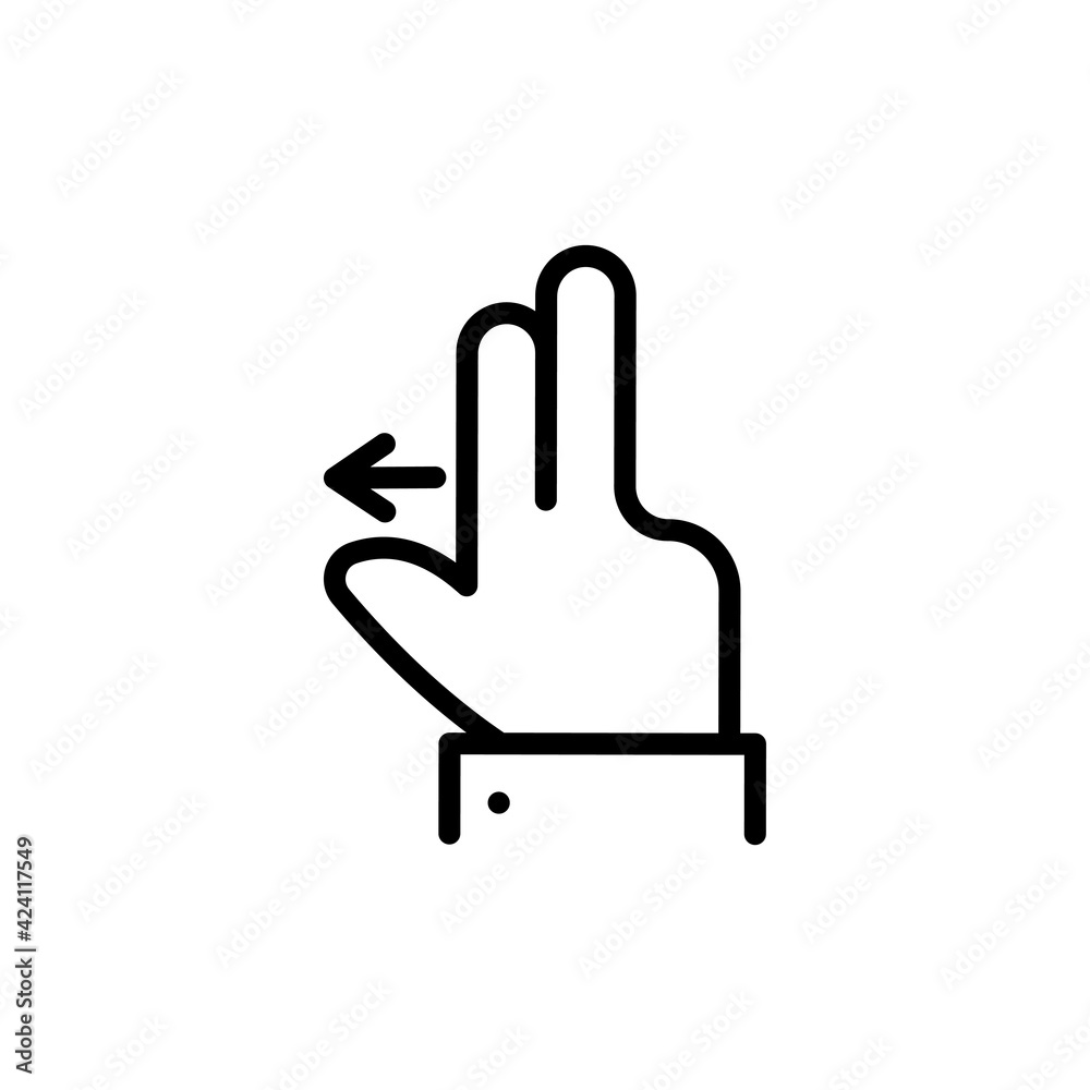 Swipe left line icon. Flick left vector illustration isolated on white. Gesture outline style design, designed for web and app. Eps 10.
