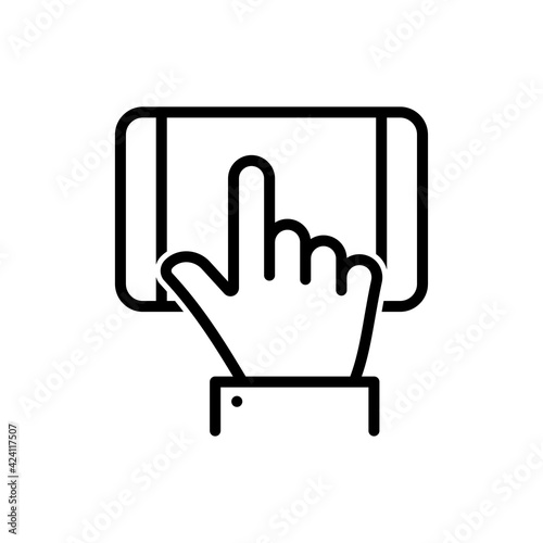 Hand touch screen smartphone icon. mobile phone signs .Vector