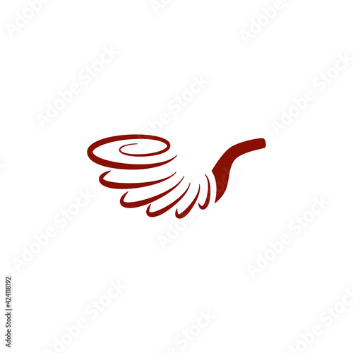 Abstract and minimalistic smoking pipe icon. Vector tobacco pipe logo idea for the business card, branding and corporate identity.