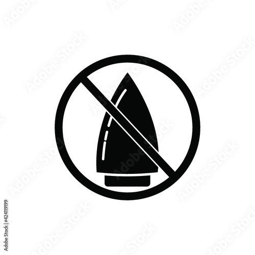 Ironing is not allowed. Laundry sign