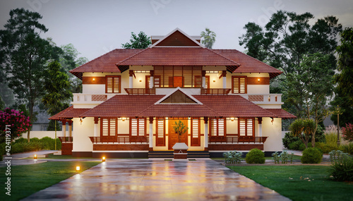 Modern home designs 3d rendering © abhijith3747