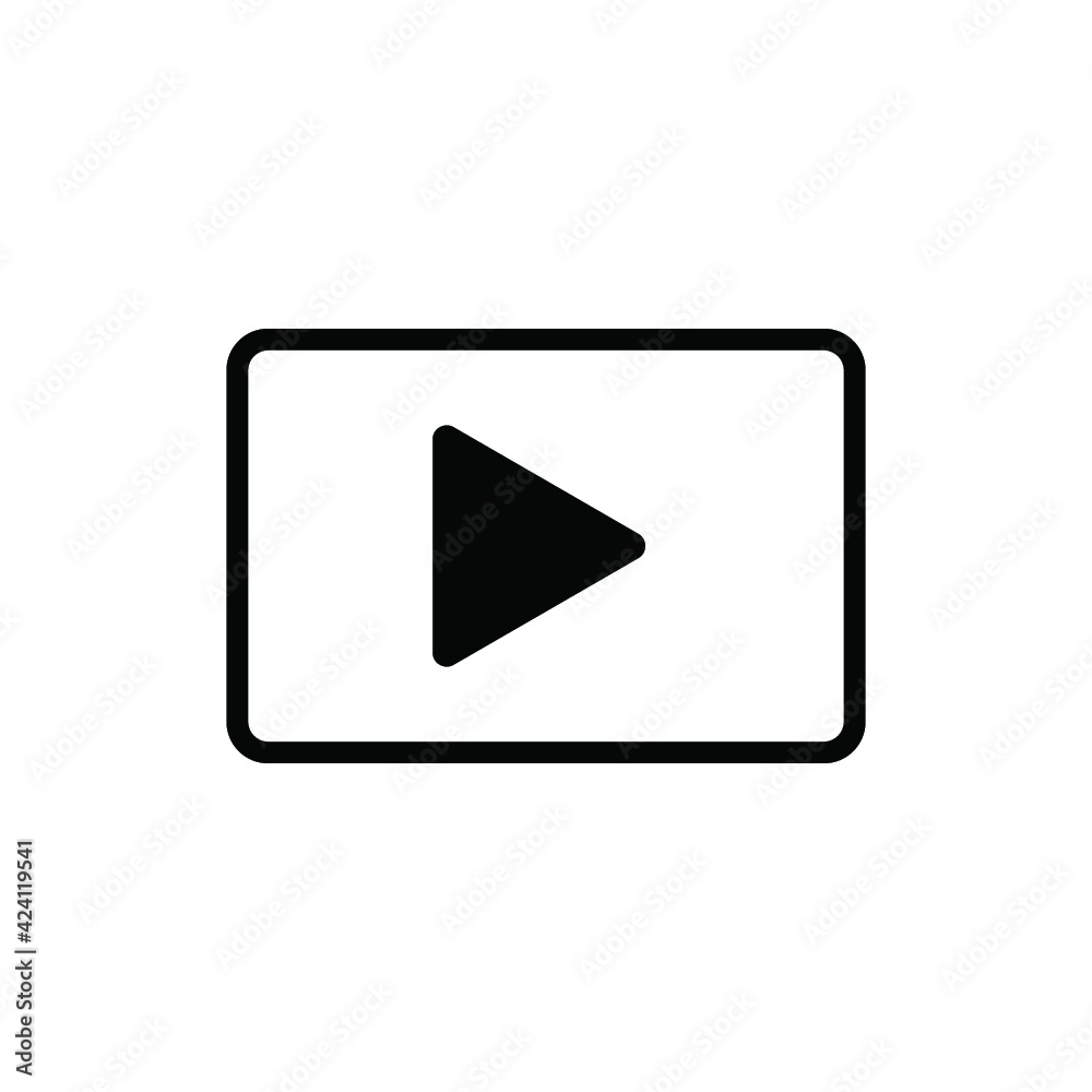 video icon, stock line illustration flat design style video icon, stock line illustration flat design style