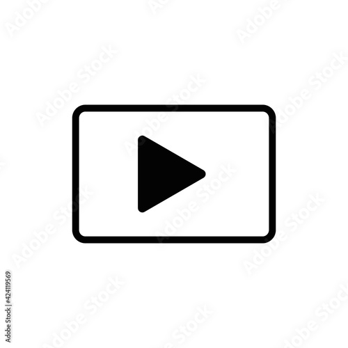 Free Download video icon, stock line illustration flat design style - GFXLoad