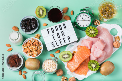 Foods rich in sleep promoting hormone melatonin and tryptophan 
