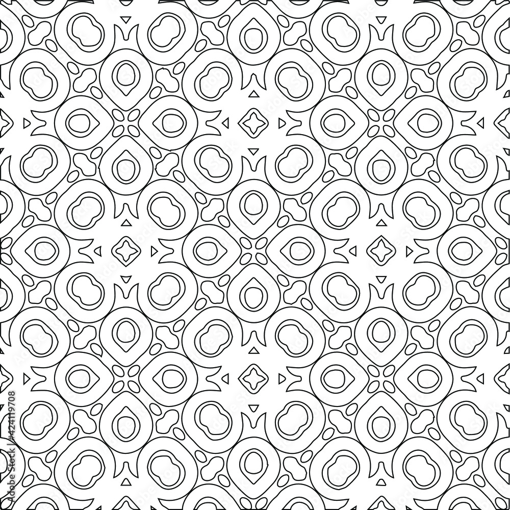 Geometric vector pattern with triangular elements. Seamless abstract ornament for wallpapers and backgrounds. Black and white colors. Geometric vector pattern with triangular elements. Seamless abstract ornament for wallpapers and backgrounds. Black and white colors.