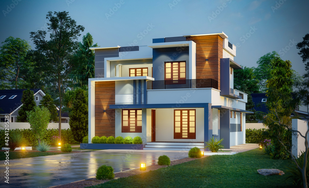 Modern home designs 3d rendering Modern home designs 3d rendering