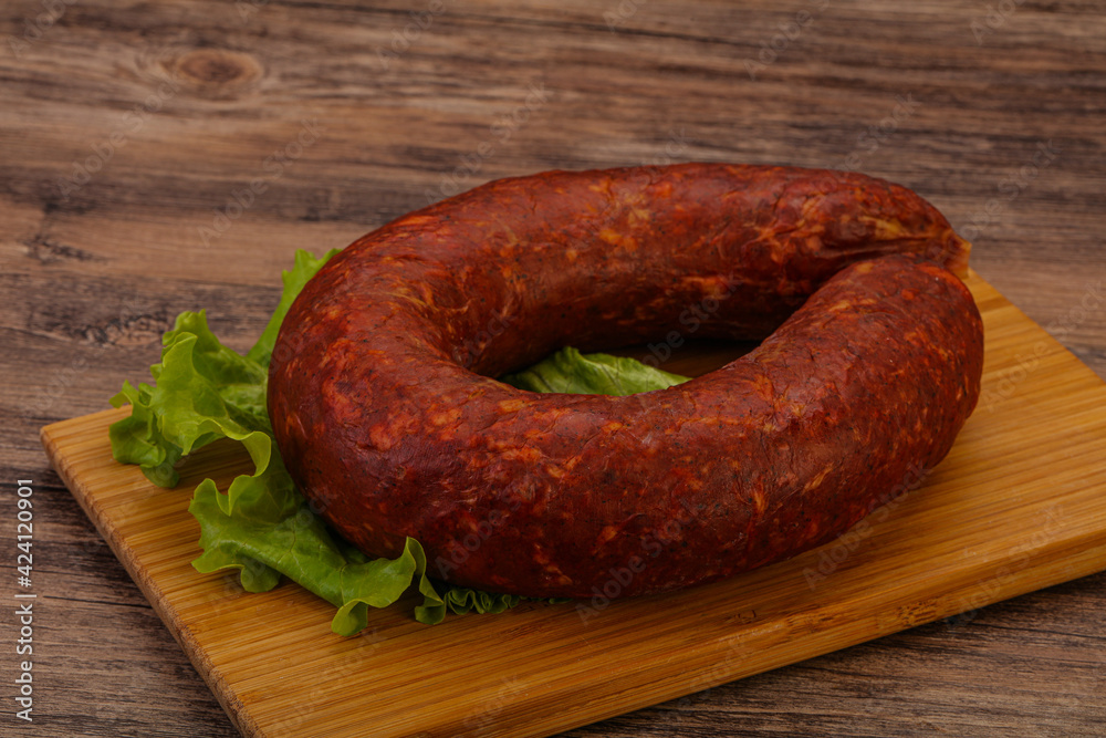 Krakowska sausage over the board