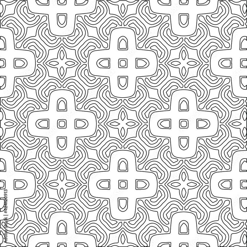 Geometric vector pattern with triangular elements. Seamless abstract ornament for wallpapers and backgrounds. Black and white colors. Geometric vector pattern with triangular elements. Seamless abstract ornament for wallpapers and backgrounds. Black and white colors.