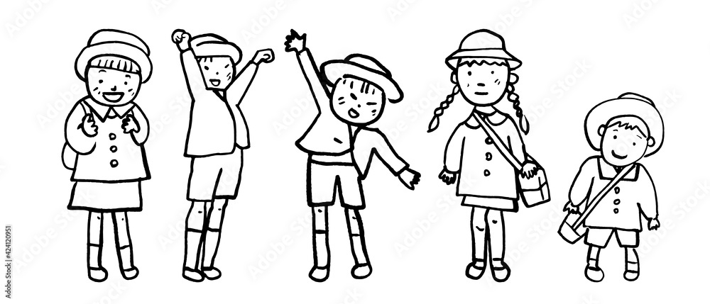 幼稚園児か保育園児の子どもたちのイラスト 幼稚園児か保育園児の子どもたちのイラスト