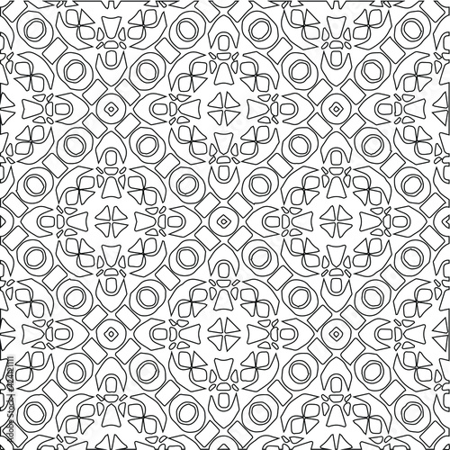 Geometric vector pattern with triangular elements. Seamless abstract ornament for wallpapers and backgrounds. Black and white colors. 