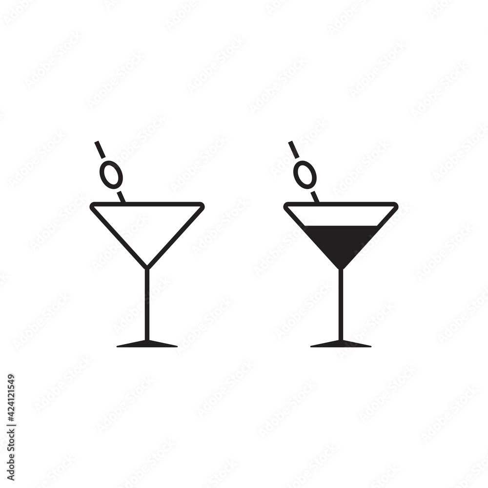 Cocktail Icon Vector. Cocktail drink. Cocktail Icon Vector. Cocktail drink.