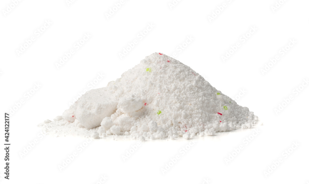 Pile of laundry detergent powder or washing soap powder
