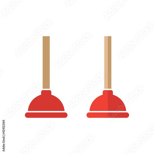 Toilet Plunger vector flat icon