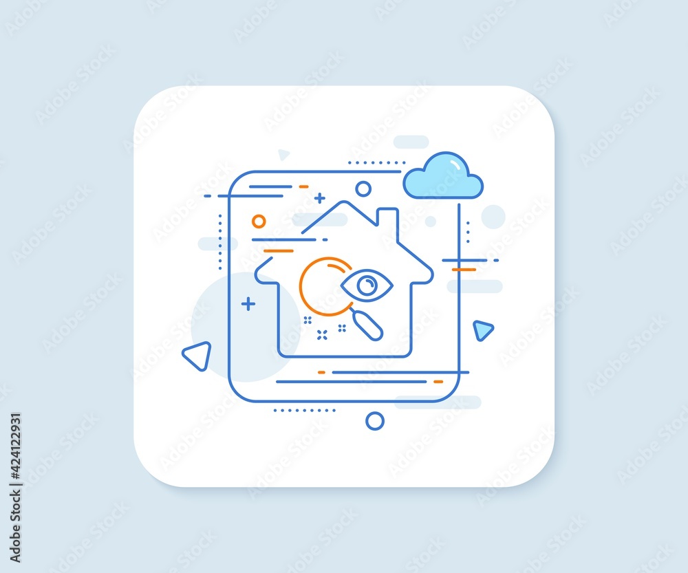 Search line icon. Abstract vector button. Find document sign. Magnify glass. Search line icon. Home concept badge. Vector Search line icon. Abstract vector button. Find document sign. Magnify glass. Search line icon. Home concept badge. Vector