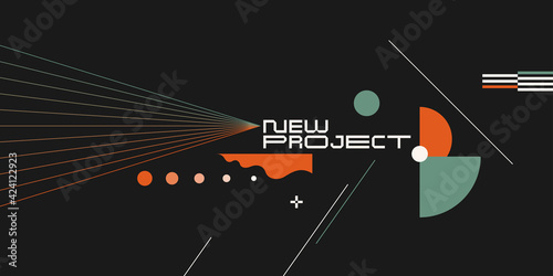 Poster with dynamic waves. Vector illustration in minimal style. Abstract background.