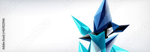 Vector 3d triangles and pyramids abstract background for business or technology presentations, internet posters or web brochure covers