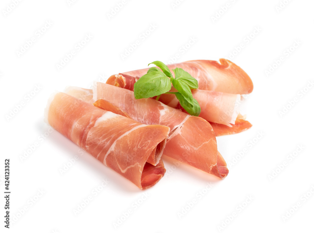 Slices of Prosciutto, Spanish Jamon Cut, Parma Ham Slices of Prosciutto, Spanish Jamon Cut, Parma Ham