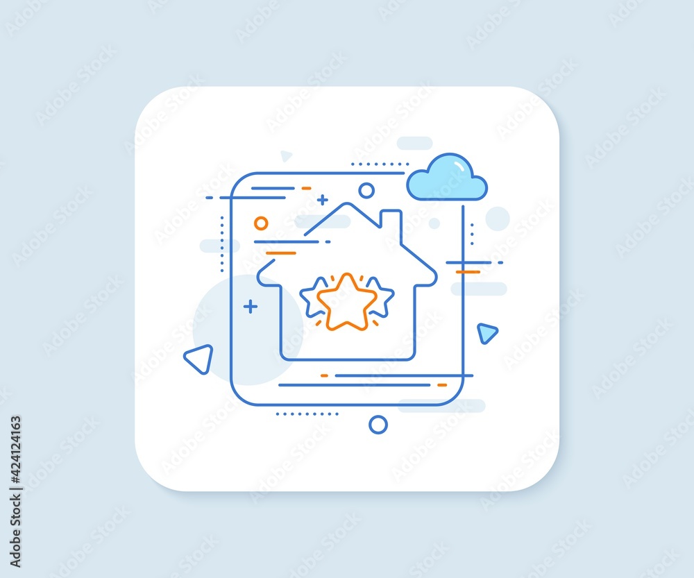 Stars line icon. Abstract vector button. Favorite sign. Positive feedback symbol. Star line icon. Home concept badge. Vector Stars line icon. Abstract vector button. Favorite sign. Positive feedback symbol. Star line icon. Home concept badge. Vector