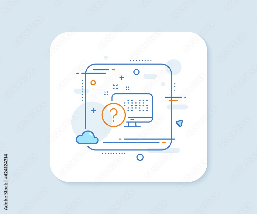 Question mark line icon. Abstract square vector button. Online quiz test sign. Online quiz line icon. Quality concept badge. Vector Question mark line icon. Abstract square vector button. Online quiz test sign. Online quiz line icon. Quality concept badge. Vector