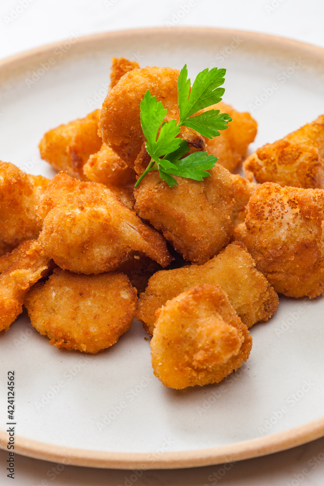 still lfe of fried cauliflower on a plate still lfe of fried cauliflower on a plate