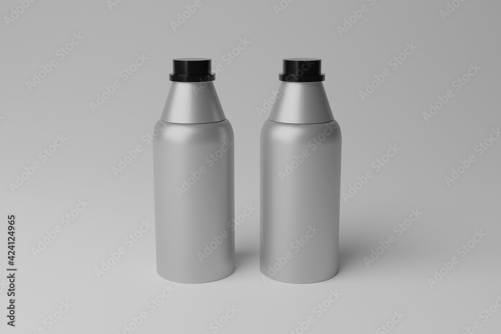 Plain Realistic 3D Bottle Mockup