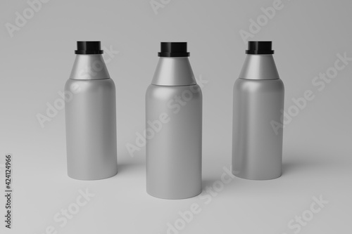 Plain Realistic 3D Bottle Mockup