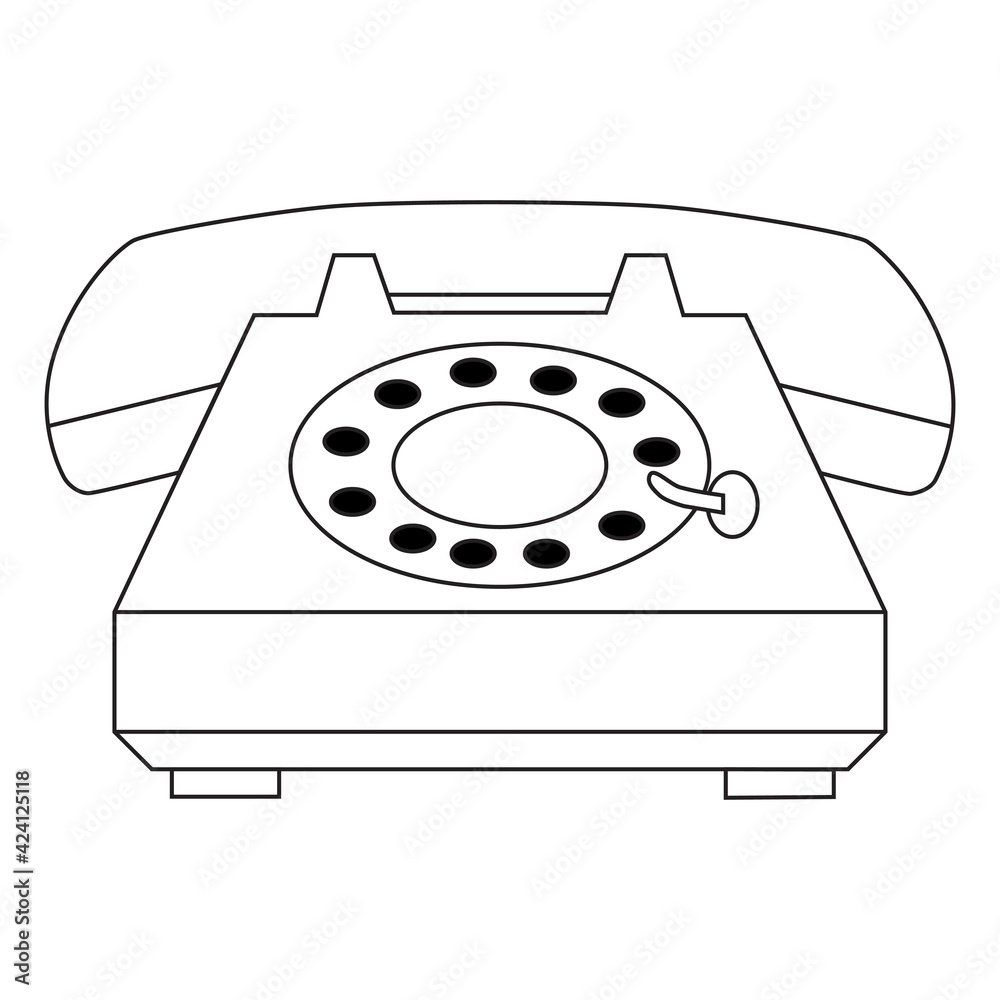 telephone line vector illustration.top view