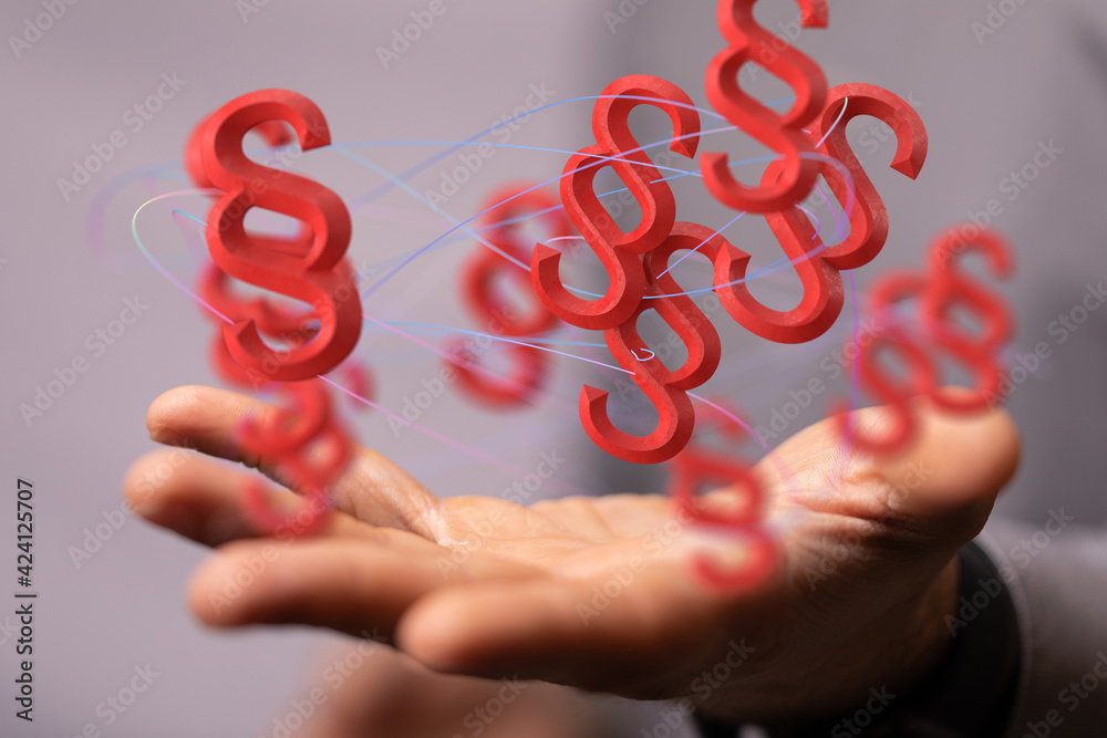 Symbol of Law and Justice - Paragraph / section sign - 3D Rendering Symbol of Law and Justice - Paragraph / section sign - 3D Rendering