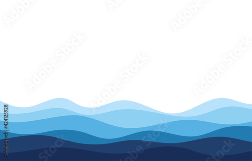 Blue water wave sea lines flowing texture background banner vector.