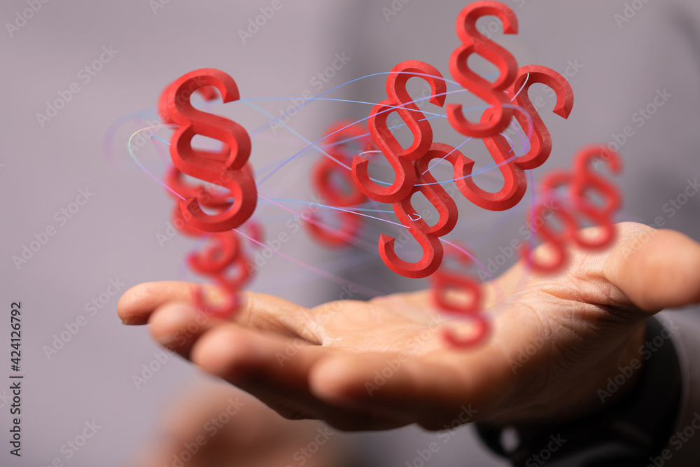 Symbol of Law and Justice - Paragraph / section sign - 3D Rendering Symbol of Law and Justice - Paragraph / section sign - 3D Rendering