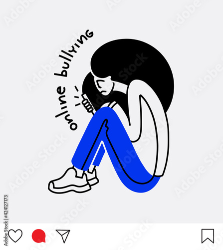 Online bullying vector illustration concept. Cyber bullying in social networks and online abuse.