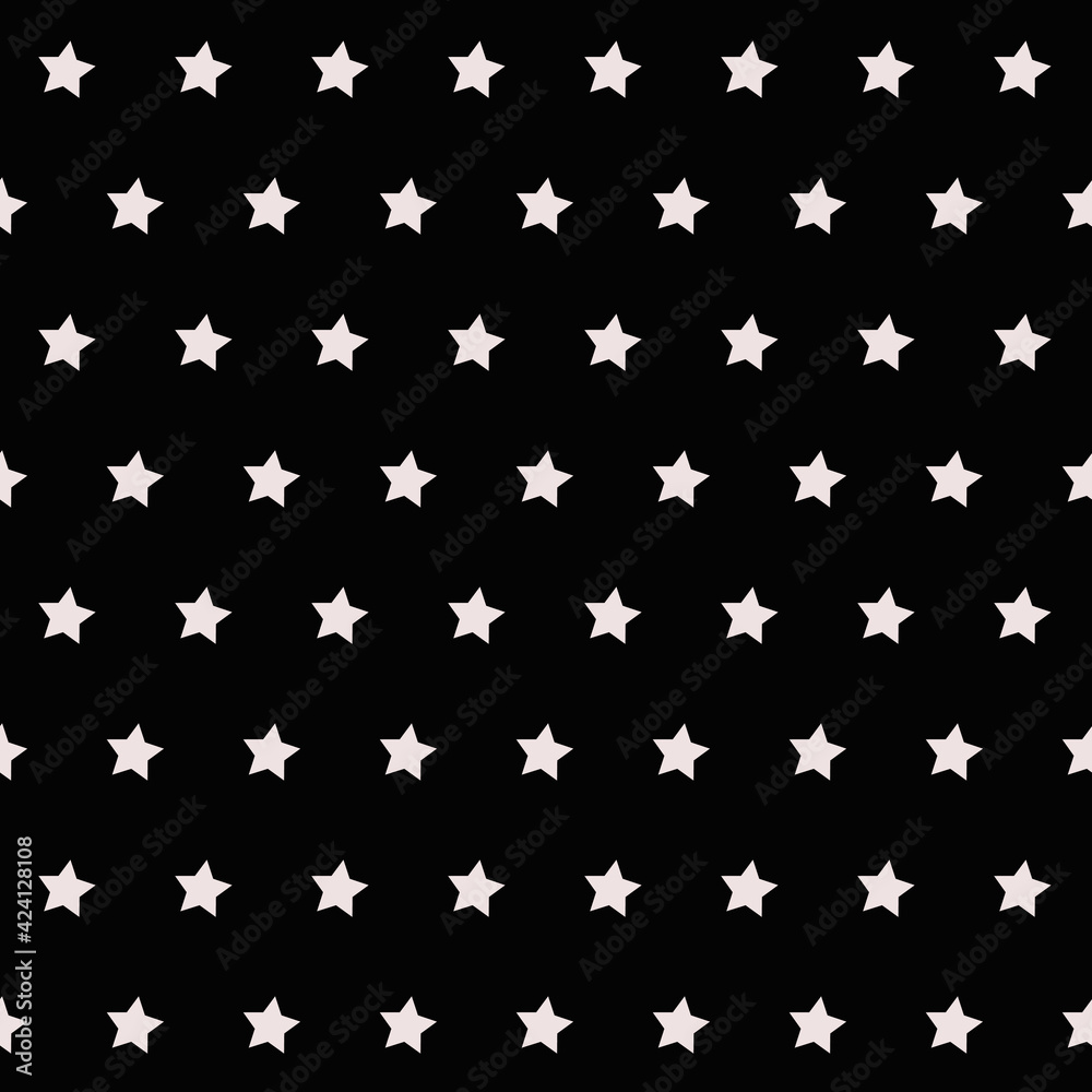 White Stars And Black Background. Vector Stars Pattern. White Stars And Black Background. Vector Stars Pattern.
