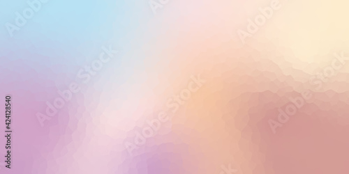 Abstract crystallize light gradient purple blue pink yellow colored blurred background.