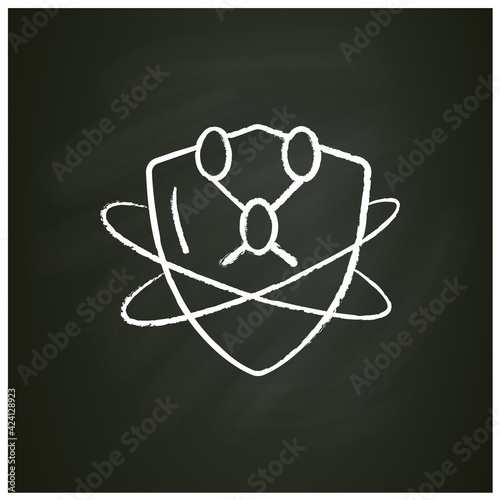 Lymphatic system chalk icon. Circulatory immune system. Immunology concept. Body defence system. Health, immunity, disease prevention. Isolated vector illustration on chalkboard