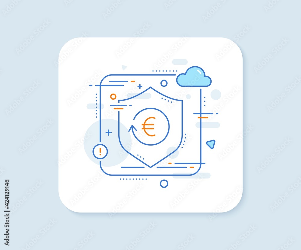 Euro Money exchange line icon. Abstract vector button. Banking currency sign. EUR Cash symbol. Exchange currency line icon. Protect shield concept. Vector Euro Money exchange line icon. Abstract vector button. Banking currency sign. EUR Cash symbol. Exchange currency line icon. Protect shield concept. Vector
