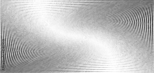 Wavy halftone dots grunge wide background 