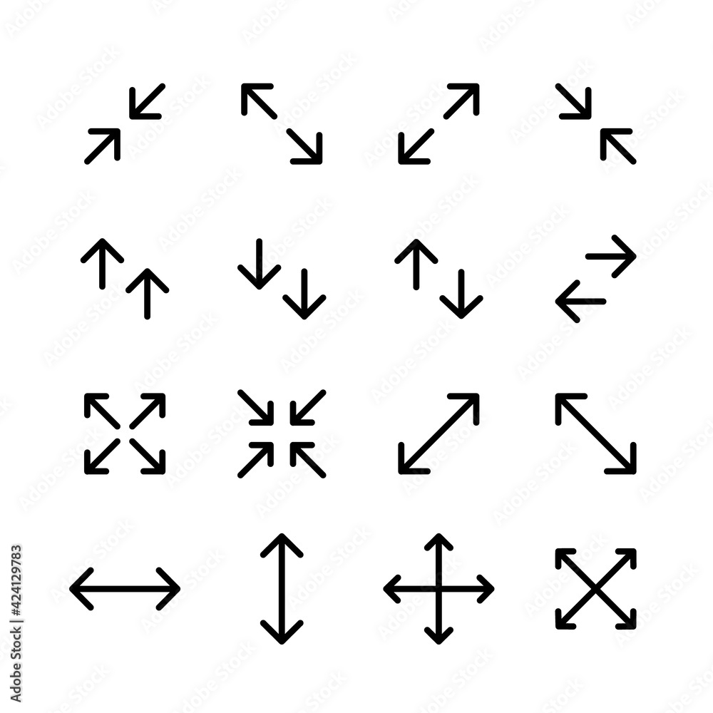 Pixel perfect ui editable stroke arrow icons