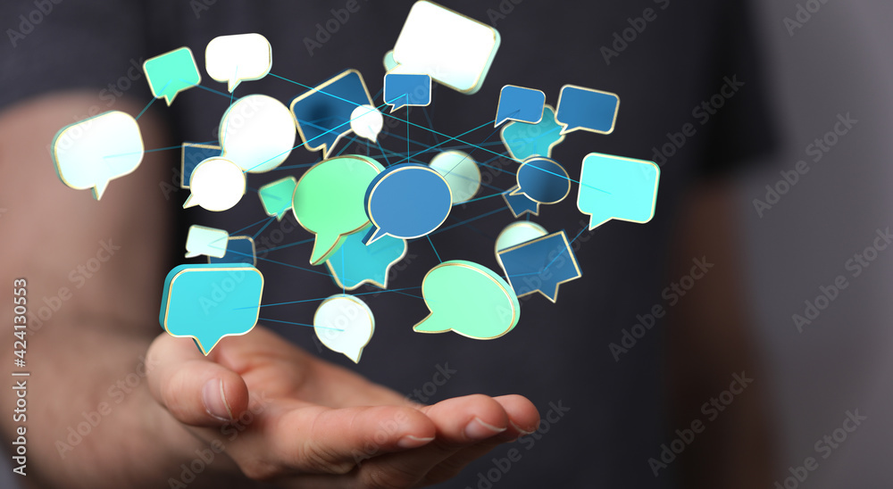 speech bubbles, communication concept 3d speech bubbles, communication concept 3d