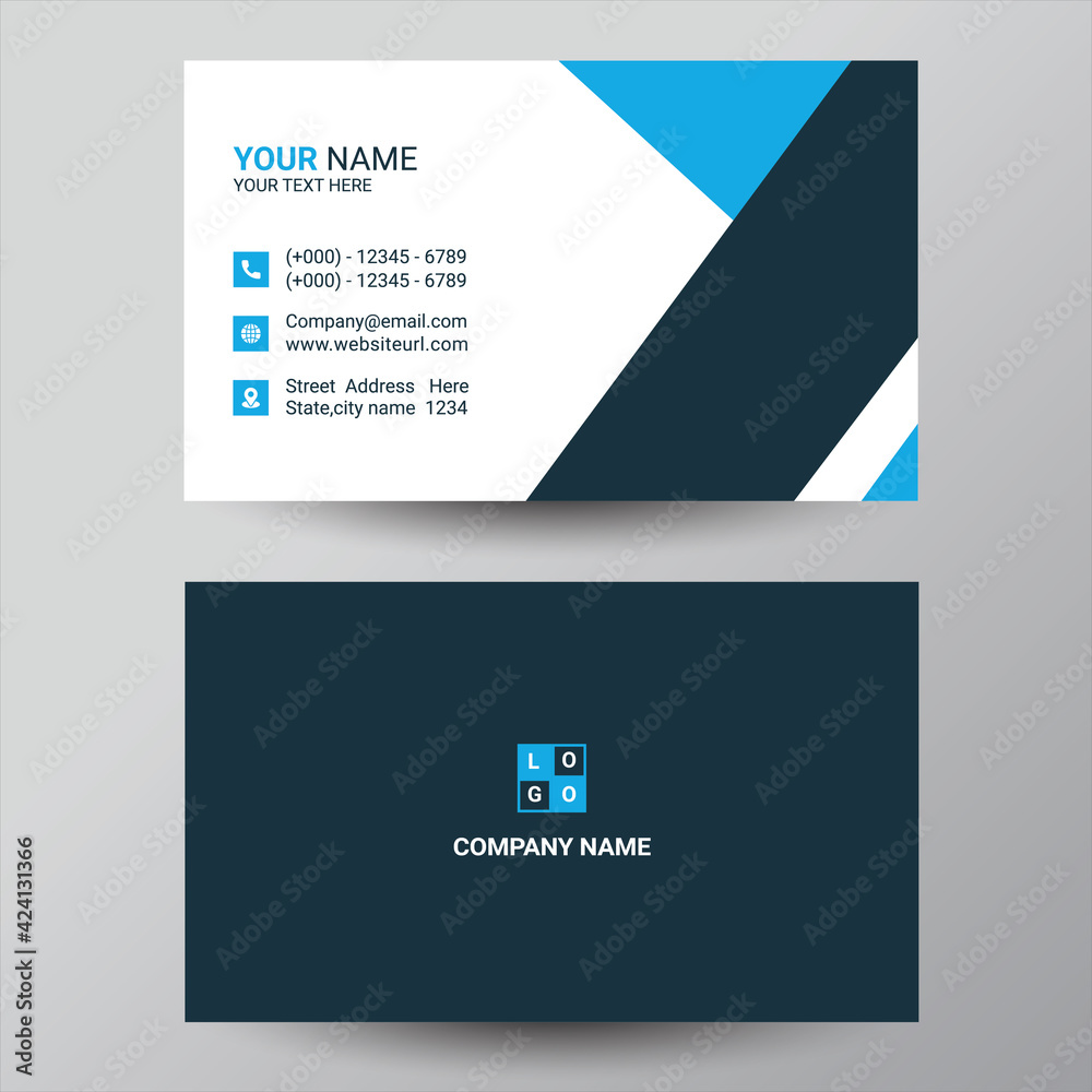 stylish blue wave business card vector design stylish blue wave business card vector design